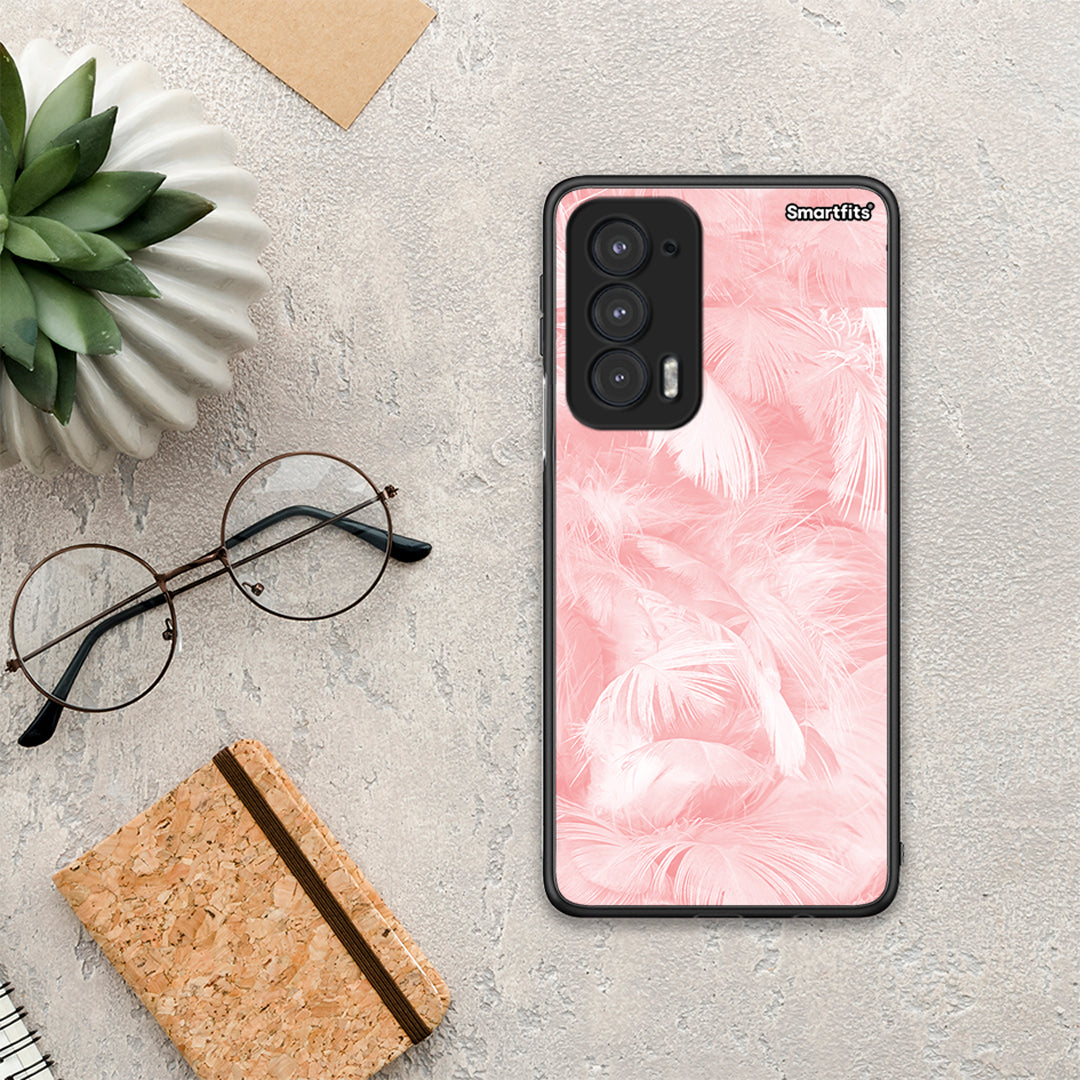 Boho Pink Feather - Motorola Edge 20 5G θήκη