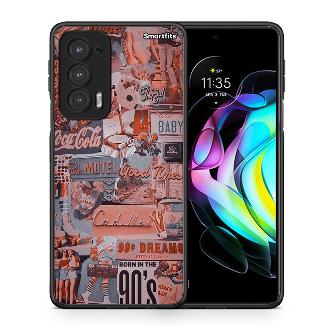 Θήκη Motorola Edge 20 5G Born In 90s από τη Smartfits με σχέδιο στο πίσω μέρος και μαύρο περίβλημα | Motorola Edge 20 5G Born In 90s case with colorful back and black bezels