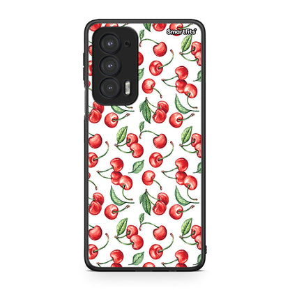 Motorola Edge 20 5G Cherry Summer θήκη από τη Smartfits με σχέδιο στο πίσω μέρος και μαύρο περίβλημα | Smartphone case with colorful back and black bezels by Smartfits
