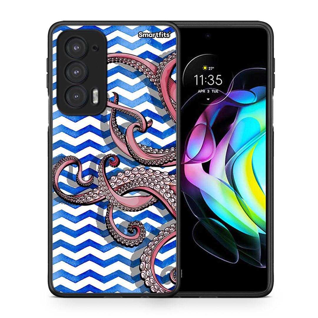 Θήκη Motorola Edge 20 5G Chevron Devilfish από τη Smartfits με σχέδιο στο πίσω μέρος και μαύρο περίβλημα | Motorola Edge 20 5G Chevron Devilfish case with colorful back and black bezels