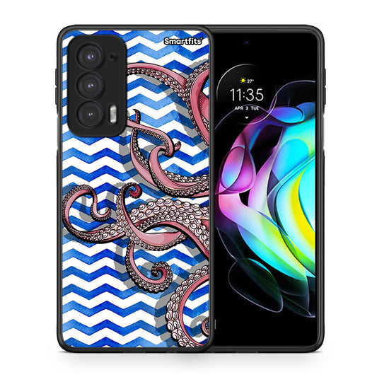 Θήκη Motorola Edge 20 5G Chevron Devilfish από τη Smartfits με σχέδιο στο πίσω μέρος και μαύρο περίβλημα | Motorola Edge 20 5G Chevron Devilfish case with colorful back and black bezels