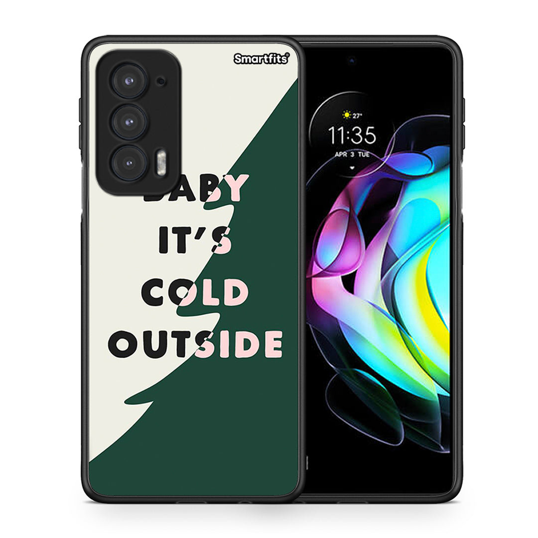 Θήκη Motorola Edge 20 5G Cold Outside από τη Smartfits με σχέδιο στο πίσω μέρος και μαύρο περίβλημα | Motorola Edge 20 5G Cold Outside case with colorful back and black bezels