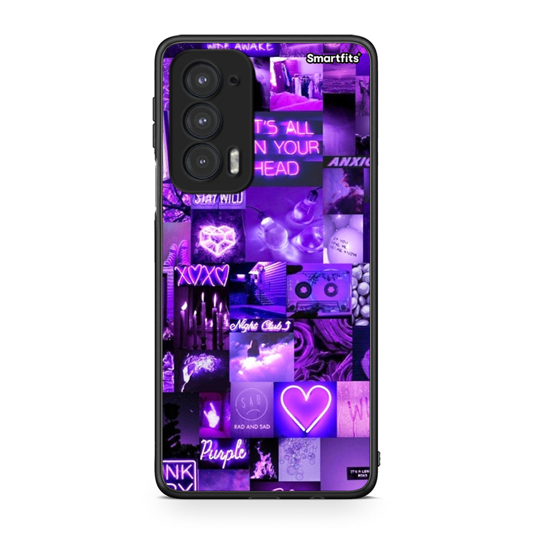 Motorola Edge 20 5G Collage Stay Wild Θήκη Αγίου Βαλεντίνου από τη Smartfits με σχέδιο στο πίσω μέρος και μαύρο περίβλημα | Smartphone case with colorful back and black bezels by Smartfits
