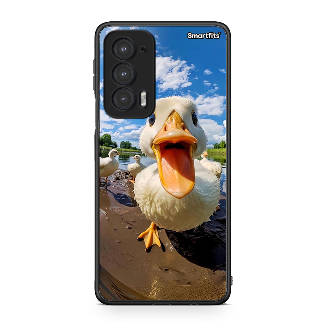 Motorola Edge 20 5G Duck Face θήκη από τη Smartfits με σχέδιο στο πίσω μέρος και μαύρο περίβλημα | Smartphone case with colorful back and black bezels by Smartfits