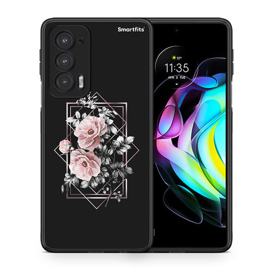 Θήκη Motorola Edge 20 5G Frame Flower από τη Smartfits με σχέδιο στο πίσω μέρος και μαύρο περίβλημα | Motorola Edge 20 5G Frame Flower case with colorful back and black bezels