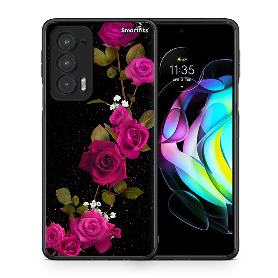 Θήκη Motorola Edge 20 5G Red Roses Flower από τη Smartfits με σχέδιο στο πίσω μέρος και μαύρο περίβλημα | Motorola Edge 20 5G Red Roses Flower case with colorful back and black bezels