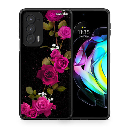 Θήκη Motorola Edge 20 5G Red Roses Flower από τη Smartfits με σχέδιο στο πίσω μέρος και μαύρο περίβλημα | Motorola Edge 20 5G Red Roses Flower case with colorful back and black bezels