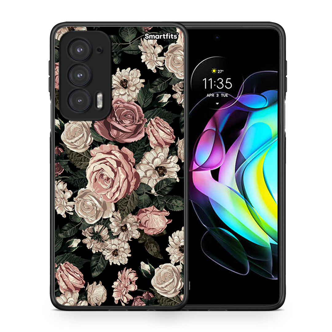 Θήκη Motorola Edge 20 5G Wild Roses Flower από τη Smartfits με σχέδιο στο πίσω μέρος και μαύρο περίβλημα | Motorola Edge 20 5G Wild Roses Flower case with colorful back and black bezels