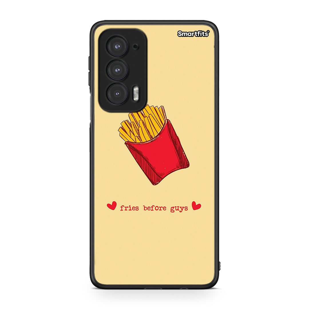 Motorola Edge 20 5G Fries Before Guys Θήκη Αγίου Βαλεντίνου από τη Smartfits με σχέδιο στο πίσω μέρος και μαύρο περίβλημα | Smartphone case with colorful back and black bezels by Smartfits