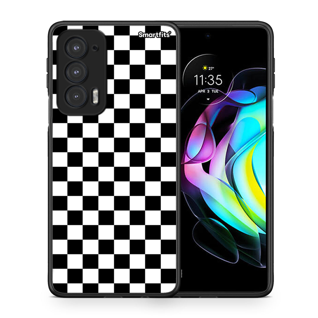 Θήκη Motorola Edge 20 5G Squares Geometric από τη Smartfits με σχέδιο στο πίσω μέρος και μαύρο περίβλημα | Motorola Edge 20 5G Squares Geometric case with colorful back and black bezels
