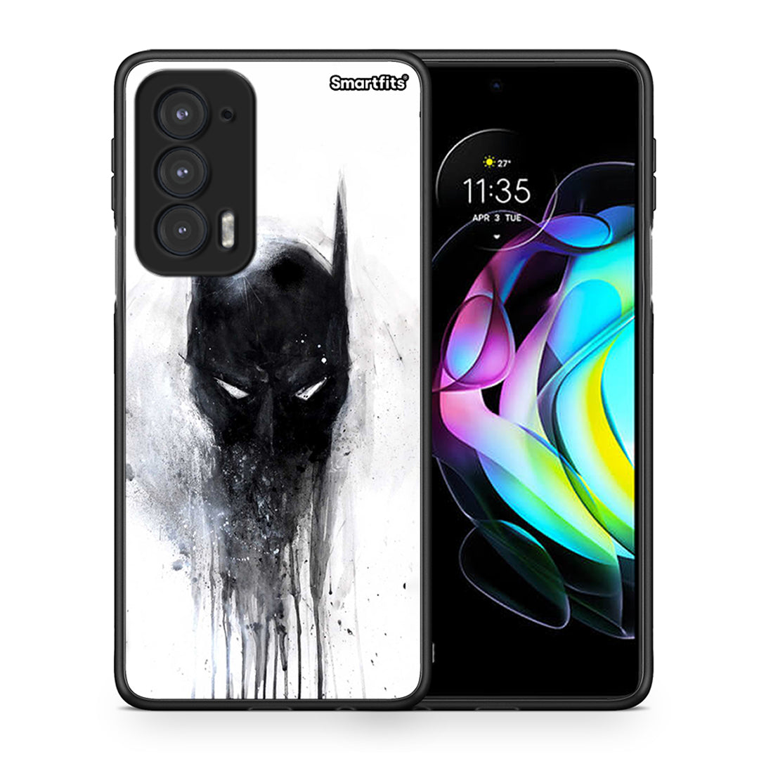 Θήκη Motorola Edge 20 5G Paint Bat Hero από τη Smartfits με σχέδιο στο πίσω μέρος και μαύρο περίβλημα | Motorola Edge 20 5G Paint Bat Hero case with colorful back and black bezels