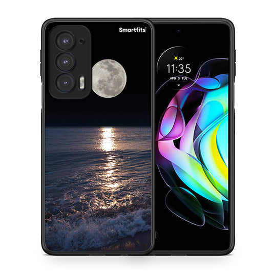 Θήκη Motorola Edge 20 5G Moon Landscape από τη Smartfits με σχέδιο στο πίσω μέρος και μαύρο περίβλημα | Motorola Edge 20 5G Moon Landscape case with colorful back and black bezels