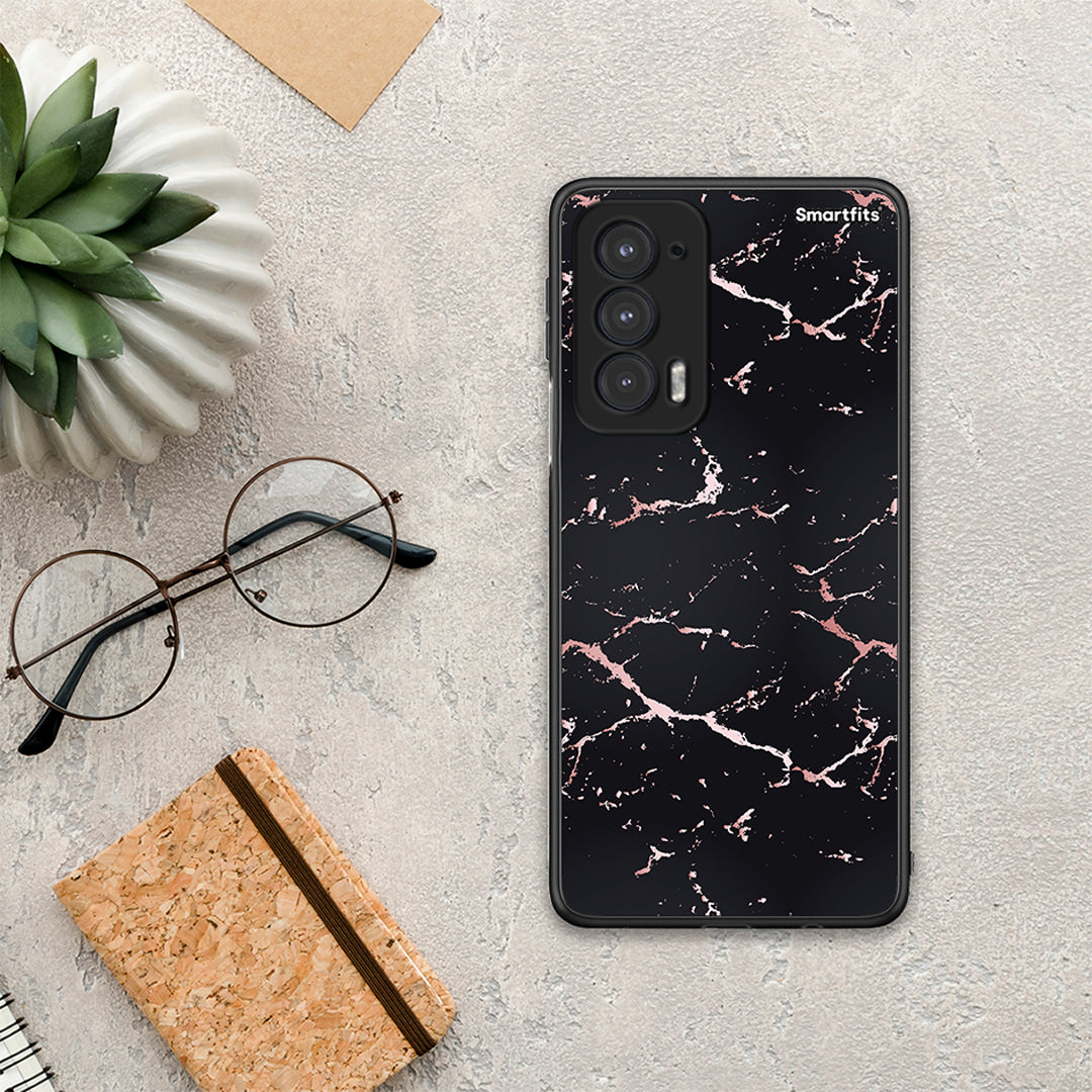 Marble Black Rosegold - Motorola Edge 20 5G θήκη