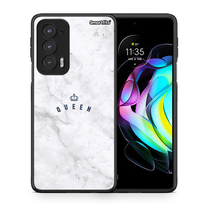 Θήκη Motorola Edge 20 5G Queen Marble από τη Smartfits με σχέδιο στο πίσω μέρος και μαύρο περίβλημα | Motorola Edge 20 5G Queen Marble case with colorful back and black bezels