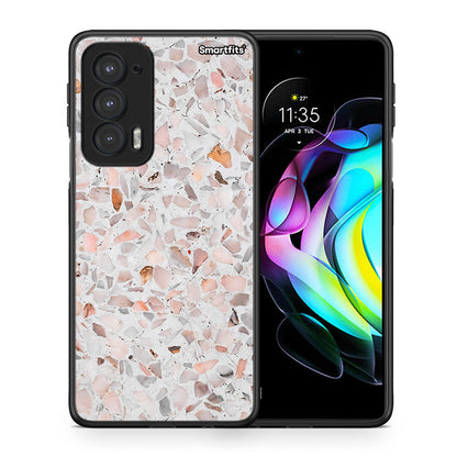 Θήκη Motorola Edge 20 5G Marble Terrazzo από τη Smartfits με σχέδιο στο πίσω μέρος και μαύρο περίβλημα | Motorola Edge 20 5G Marble Terrazzo case with colorful back and black bezels
