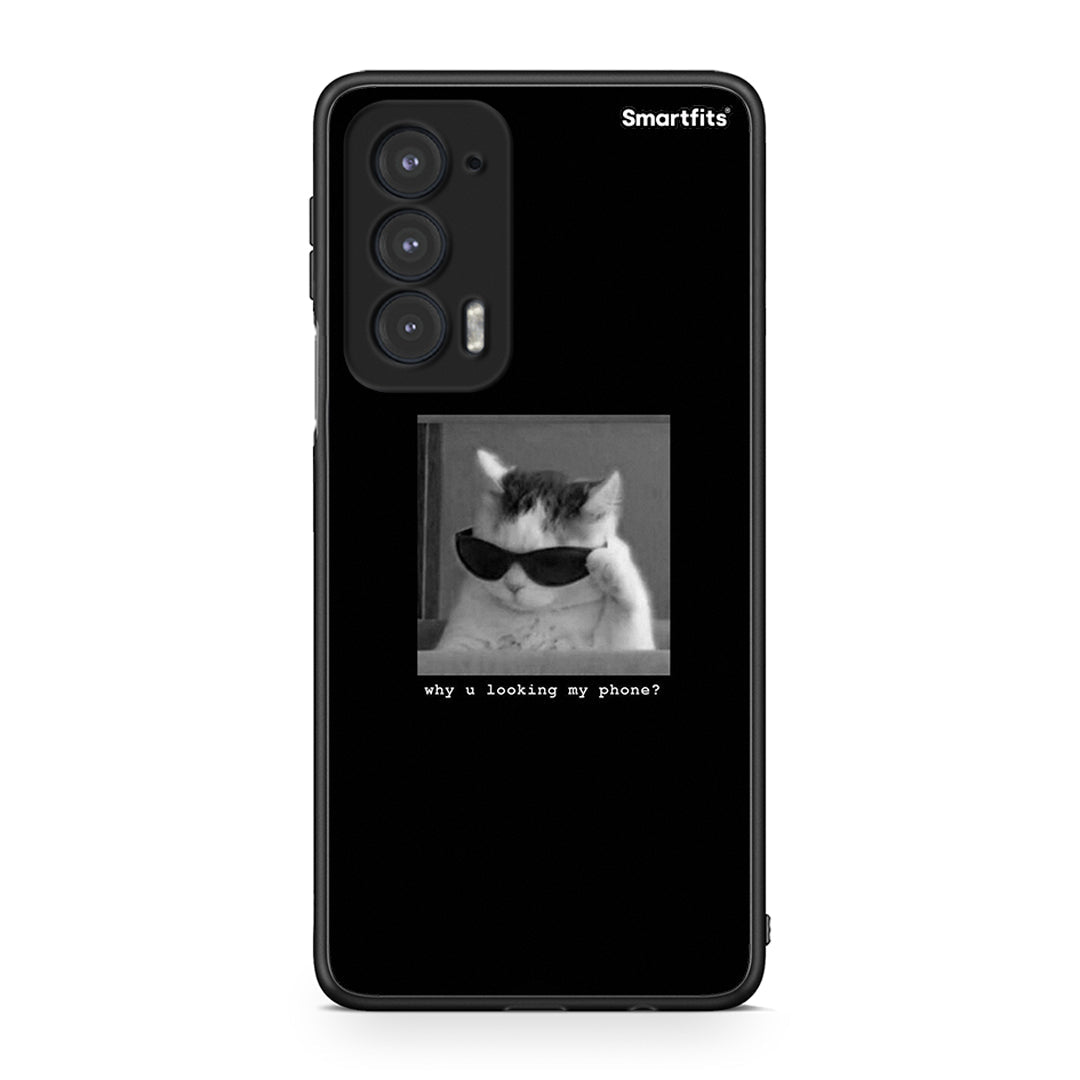 Motorola Edge 20 5G Meme Cat θήκη από τη Smartfits με σχέδιο στο πίσω μέρος και μαύρο περίβλημα | Smartphone case with colorful back and black bezels by Smartfits