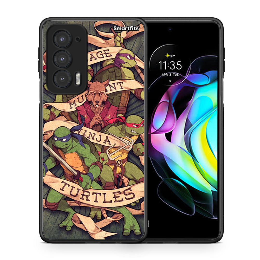 Θήκη Motorola Edge 20 5G Ninja Turtles από τη Smartfits με σχέδιο στο πίσω μέρος και μαύρο περίβλημα | Motorola Edge 20 5G Ninja Turtles case with colorful back and black bezels