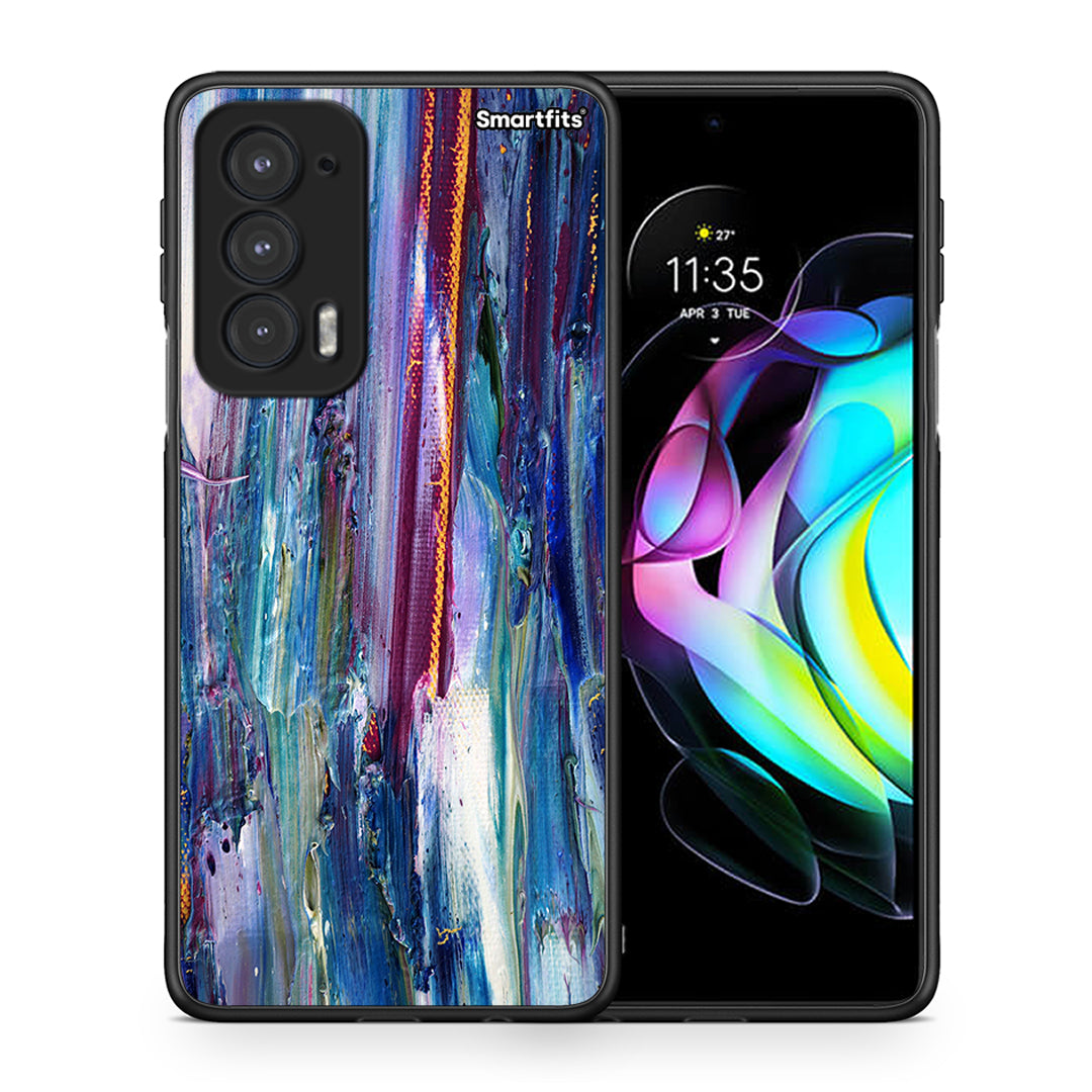 Θήκη Motorola Edge 20 5G Winter Paint από τη Smartfits με σχέδιο στο πίσω μέρος και μαύρο περίβλημα | Motorola Edge 20 5G Winter Paint case with colorful back and black bezels