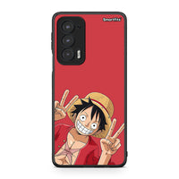 Thumbnail for Motorola Edge 20 5G Pirate Luffy Θήκη από τη Smartfits με σχέδιο στο πίσω μέρος και μαύρο περίβλημα | Smartphone case with colorful back and black bezels by Smartfits