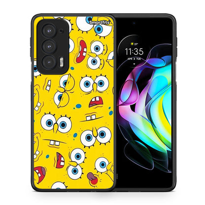 Θήκη Motorola Edge 20 5G Sponge PopArt από τη Smartfits με σχέδιο στο πίσω μέρος και μαύρο περίβλημα | Motorola Edge 20 5G Sponge PopArt case with colorful back and black bezels