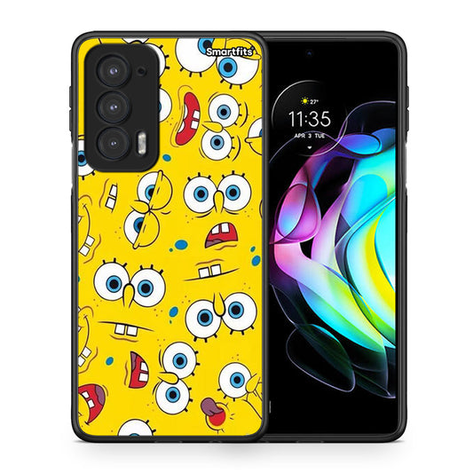 Θήκη Motorola Edge 20 5G Sponge PopArt από τη Smartfits με σχέδιο στο πίσω μέρος και μαύρο περίβλημα | Motorola Edge 20 5G Sponge PopArt case with colorful back and black bezels