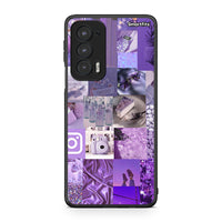 Thumbnail for Motorola Edge 20 5G Purple Aesthetic Collage θήκη από τη Smartfits με σχέδιο στο πίσω μέρος και μαύρο περίβλημα | Smartphone case with colorful back and black bezels by Smartfits