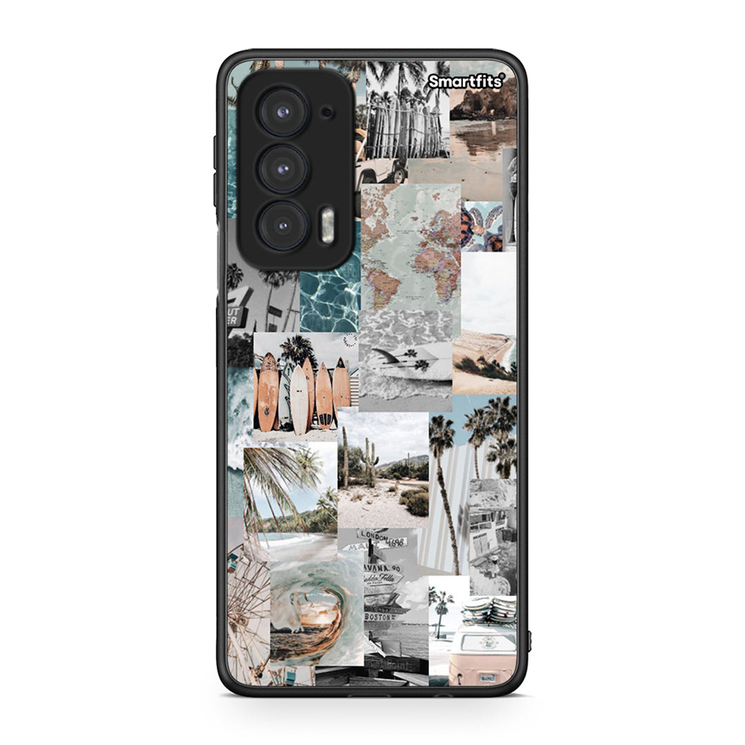 Motorola Edge 20 5G Retro Beach Life Θήκη από τη Smartfits με σχέδιο στο πίσω μέρος και μαύρο περίβλημα | Smartphone case with colorful back and black bezels by Smartfits