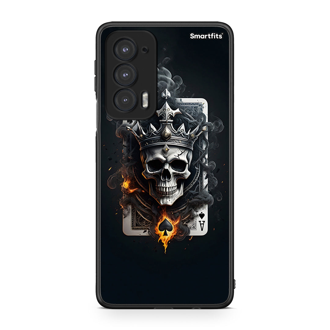 Motorola Edge 20 5G Skull King Ace θήκη από τη Smartfits με σχέδιο στο πίσω μέρος και μαύρο περίβλημα | Smartphone case with colorful back and black bezels by Smartfits