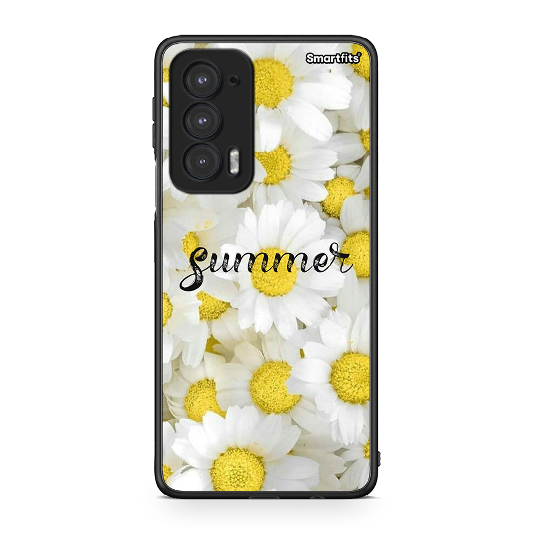 Motorola Edge 20 5G Summer Daisies Θήκη από τη Smartfits με σχέδιο στο πίσω μέρος και μαύρο περίβλημα | Smartphone case with colorful back and black bezels by Smartfits