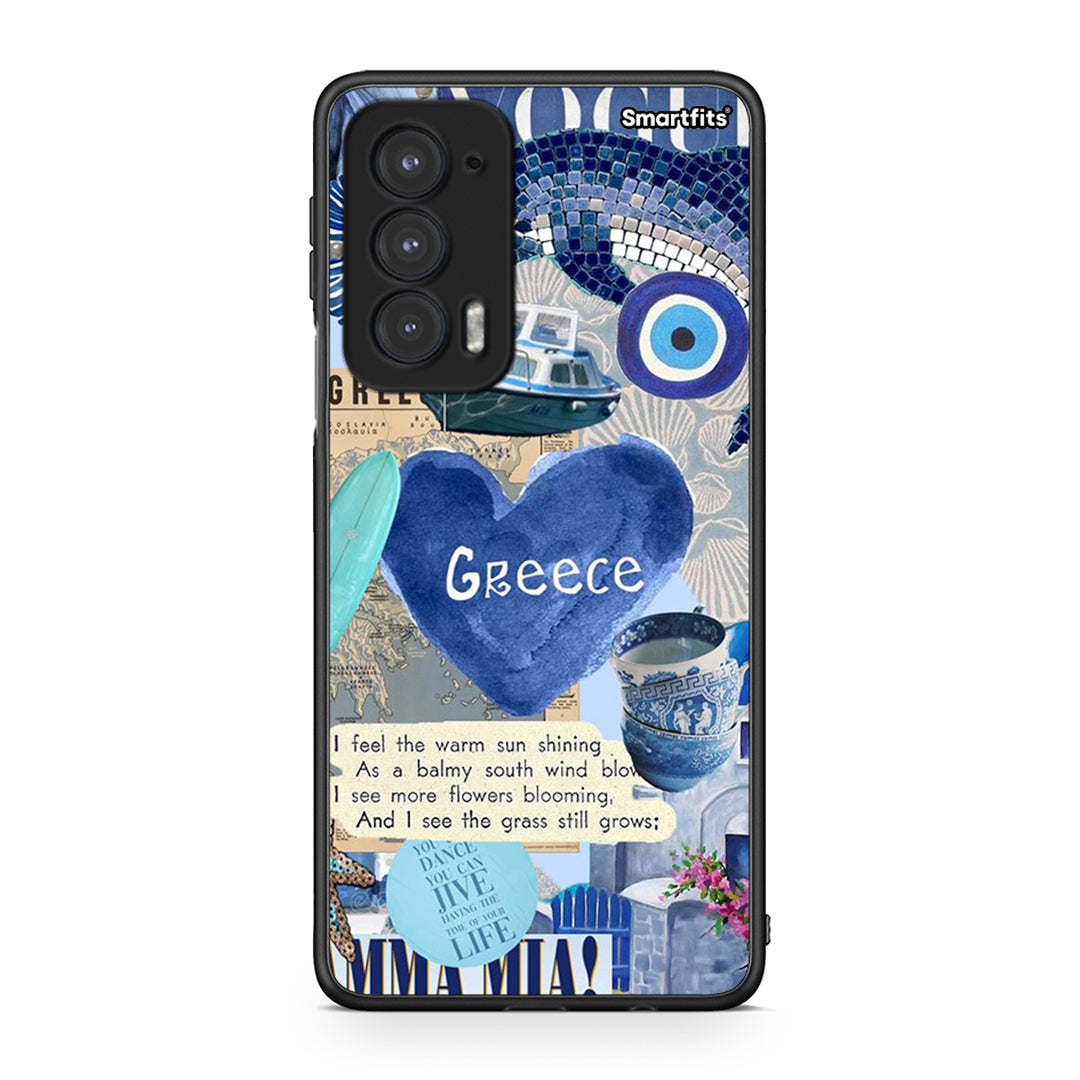 Motorola Edge 20 5G Summer In Greece Θήκη από τη Smartfits με σχέδιο στο πίσω μέρος και μαύρο περίβλημα | Smartphone case with colorful back and black bezels by Smartfits
