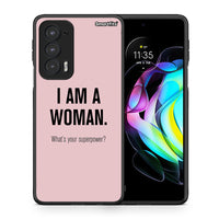 Thumbnail for Θήκη Motorola Edge 20 5G Superpower Woman από τη Smartfits με σχέδιο στο πίσω μέρος και μαύρο περίβλημα | Motorola Edge 20 5G Superpower Woman case with colorful back and black bezels