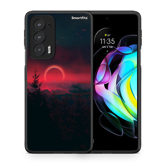 Θήκη Motorola Edge 20 5G Sunset Tropic από τη Smartfits με σχέδιο στο πίσω μέρος και μαύρο περίβλημα | Motorola Edge 20 5G Sunset Tropic case with colorful back and black bezels