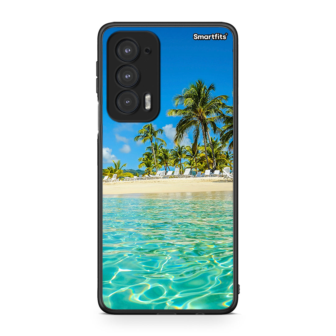 Motorola Edge 20 5G Tropical Vibes Θήκη από τη Smartfits με σχέδιο στο πίσω μέρος και μαύρο περίβλημα | Smartphone case with colorful back and black bezels by Smartfits