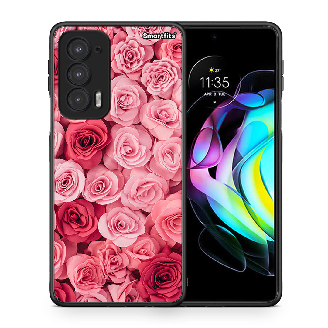 Θήκη Motorola Edge 20 5G RoseGarden Valentine από τη Smartfits με σχέδιο στο πίσω μέρος και μαύρο περίβλημα | Motorola Edge 20 5G RoseGarden Valentine case with colorful back and black bezels