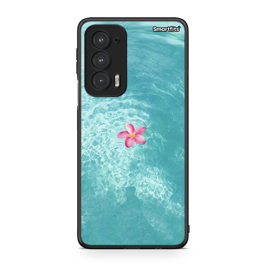 Motorola Edge 20 5G Water Flower Θήκη από τη Smartfits με σχέδιο στο πίσω μέρος και μαύρο περίβλημα | Smartphone case with colorful back and black bezels by Smartfits