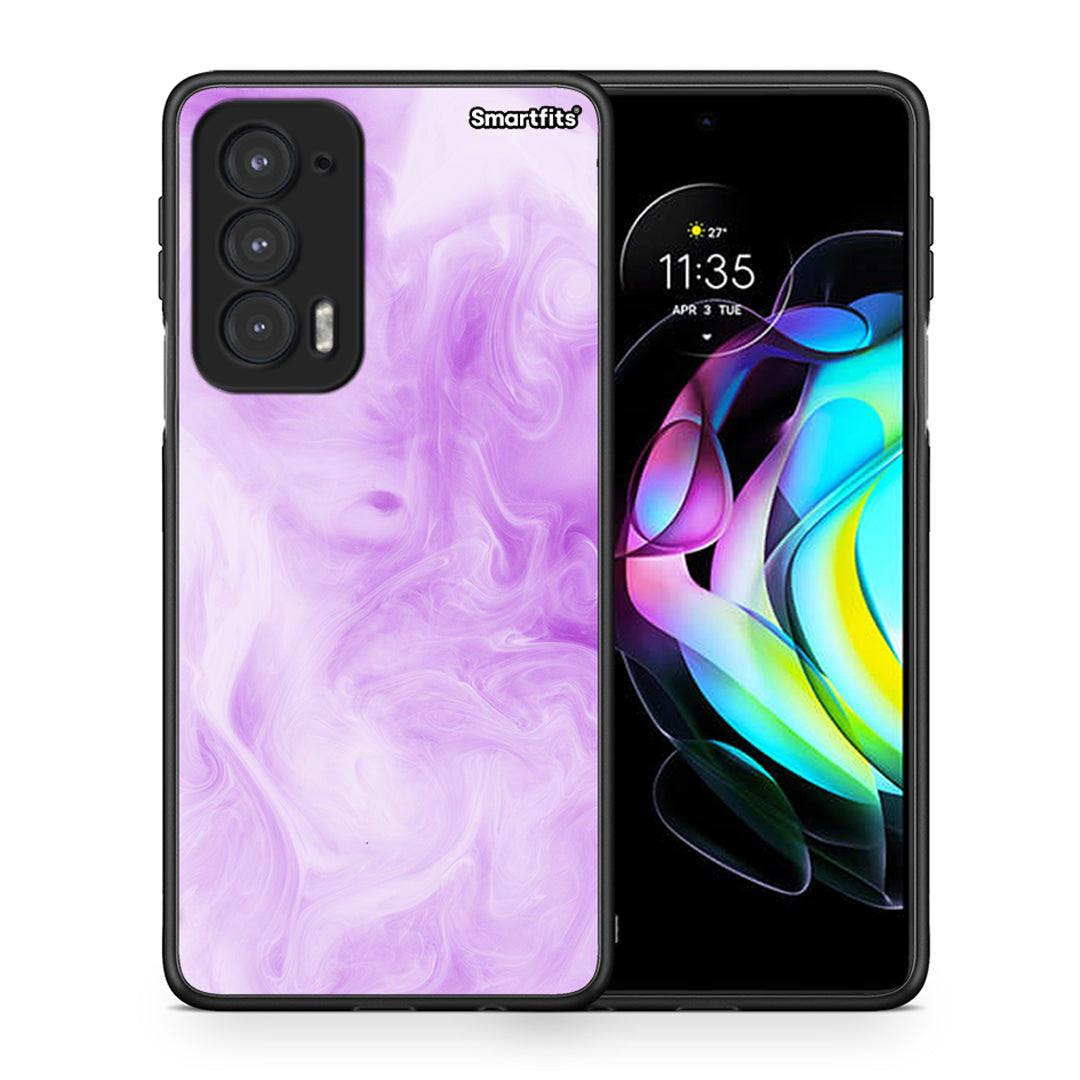 Θήκη Motorola Edge 20 5G Lavender Watercolor από τη Smartfits με σχέδιο στο πίσω μέρος και μαύρο περίβλημα | Motorola Edge 20 5G Lavender Watercolor case with colorful back and black bezels