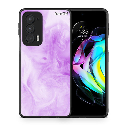 Θήκη Motorola Edge 20 5G Lavender Watercolor από τη Smartfits με σχέδιο στο πίσω μέρος και μαύρο περίβλημα | Motorola Edge 20 5G Lavender Watercolor case with colorful back and black bezels
