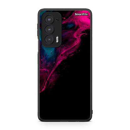 4 - Motorola Edge 20 5G Pink Black Watercolor case, cover, bumper
