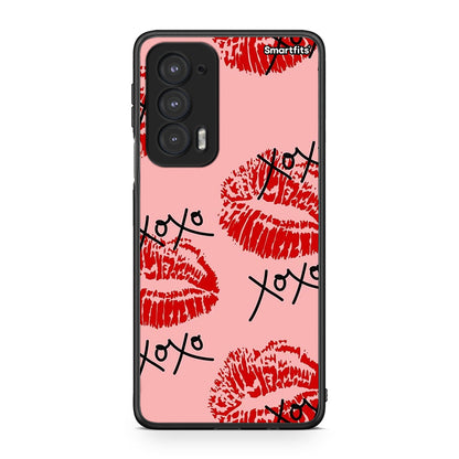 Motorola Edge 20 5G XOXO Lips θήκη από τη Smartfits με σχέδιο στο πίσω μέρος και μαύρο περίβλημα | Smartphone case with colorful back and black bezels by Smartfits