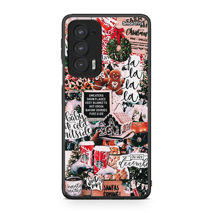 Motorola Edge 20 5G Xmas Habbits θήκη από τη Smartfits με σχέδιο στο πίσω μέρος και μαύρο περίβλημα | Smartphone case with colorful back and black bezels by Smartfits