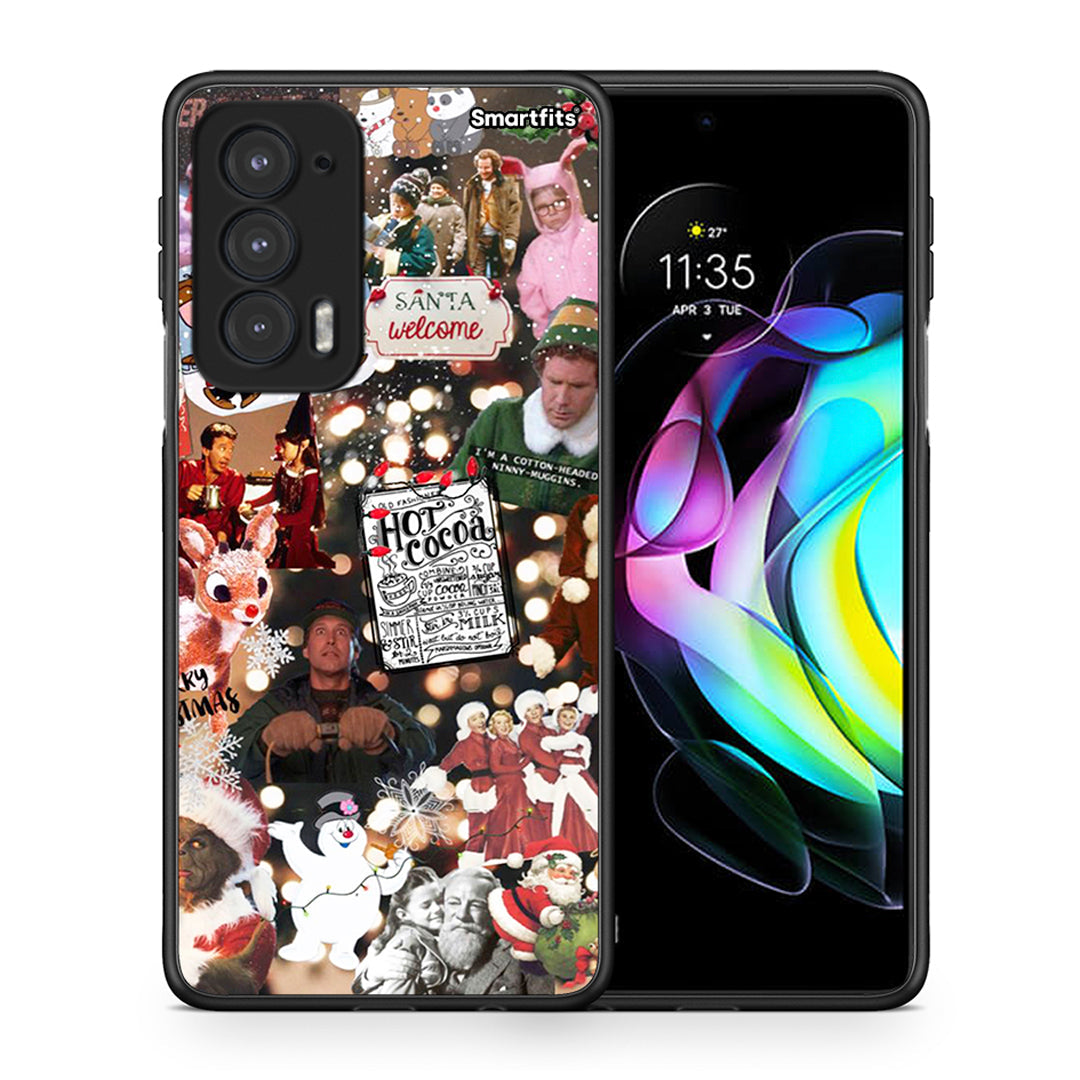 Θήκη Motorola Edge 20 5G Xmas Movies από τη Smartfits με σχέδιο στο πίσω μέρος και μαύρο περίβλημα | Motorola Edge 20 5G Xmas Movies case with colorful back and black bezels