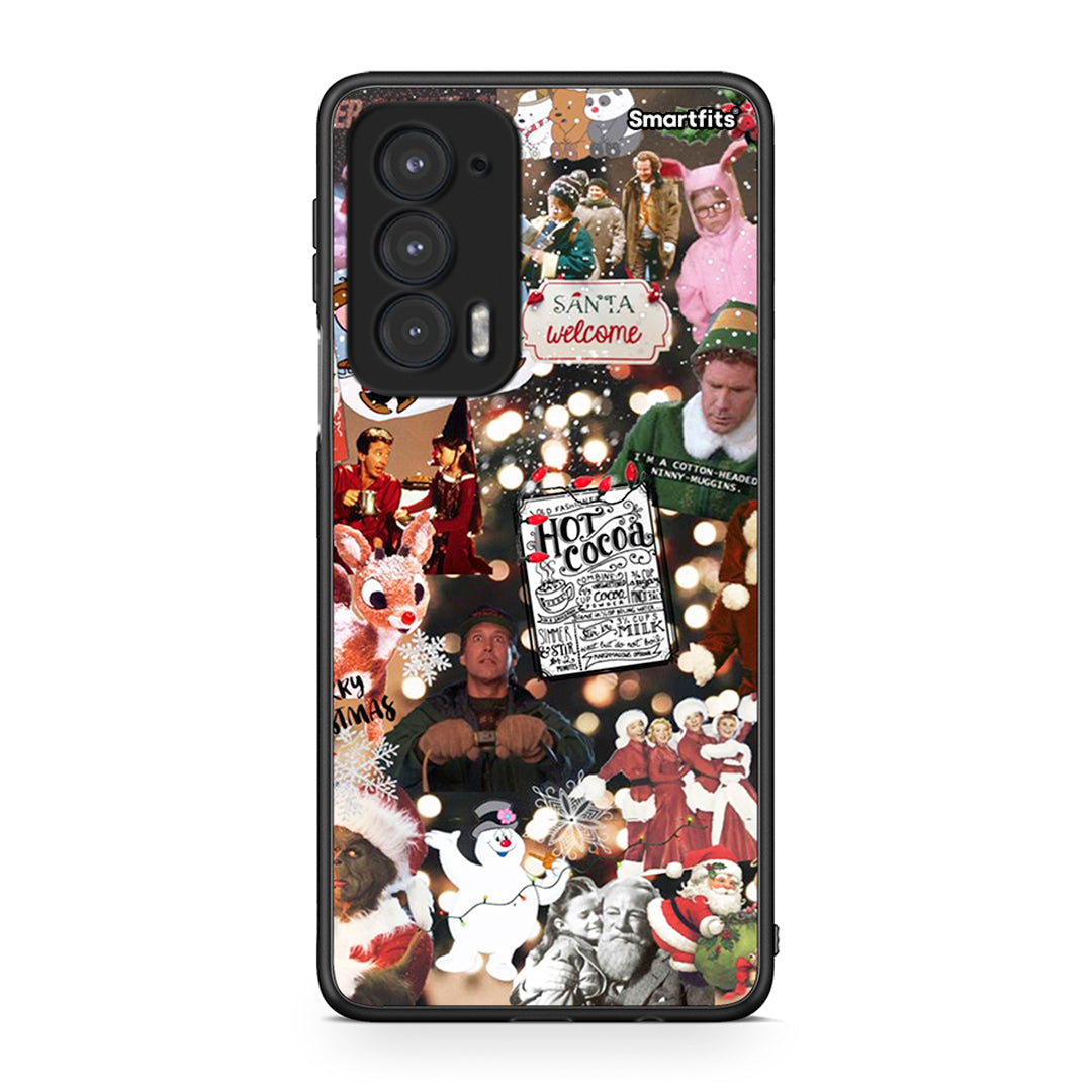 Motorola Edge 20 5G Xmas Movies θήκη από τη Smartfits με σχέδιο στο πίσω μέρος και μαύρο περίβλημα | Smartphone case with colorful back and black bezels by Smartfits