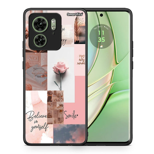 Θήκη Motorola Edge 40 5G Aesthetic Collage από τη Smartfits με σχέδιο στο πίσω μέρος και μαύρο περίβλημα | Motorola Edge 40 5G Aesthetic Collage case with colorful back and black bezels