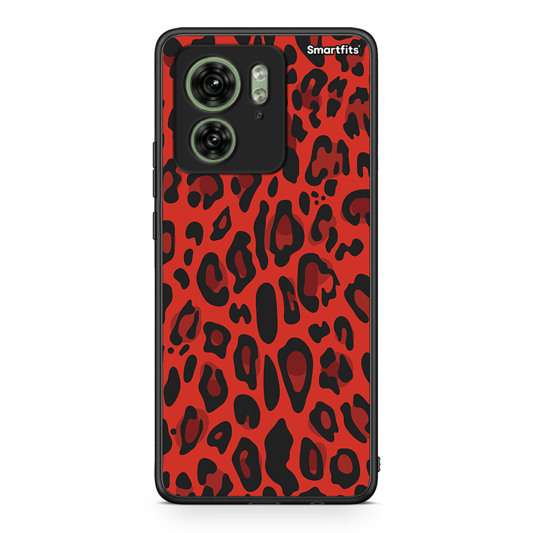 4 - Motorola Edge 40 5G Red Leopard Animal case, cover, bumper