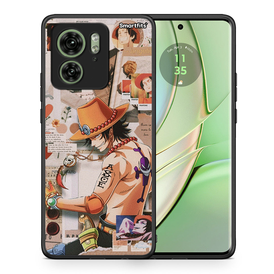 Θήκη Motorola Edge 40 5G Anime Collage από τη Smartfits με σχέδιο στο πίσω μέρος και μαύρο περίβλημα | Motorola Edge 40 5G Anime Collage case with colorful back and black bezels