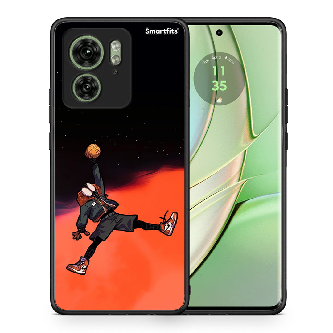 Θήκη Motorola Edge 40 5G Basketball Hero από τη Smartfits με σχέδιο στο πίσω μέρος και μαύρο περίβλημα | Motorola Edge 40 5G Basketball Hero case with colorful back and black bezels