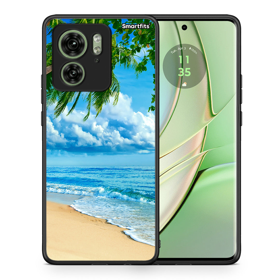 Θήκη Motorola Edge 40 5G Beautiful Beach από τη Smartfits με σχέδιο στο πίσω μέρος και μαύρο περίβλημα | Motorola Edge 40 5G Beautiful Beach case with colorful back and black bezels