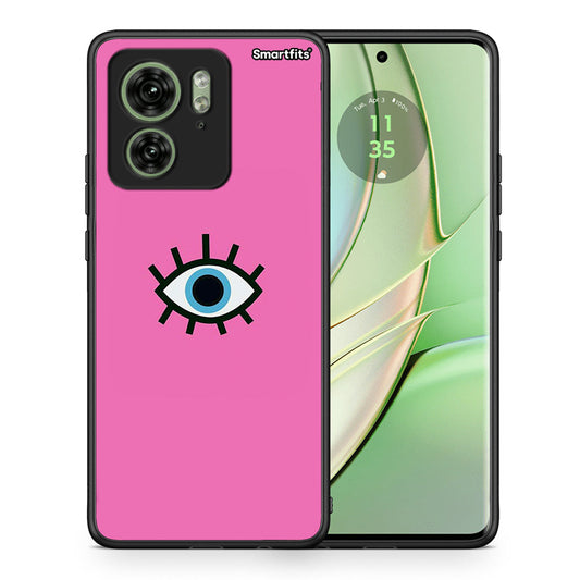 Θήκη Motorola Edge 40 5G Blue Eye Pink από τη Smartfits με σχέδιο στο πίσω μέρος και μαύρο περίβλημα | Motorola Edge 40 5G Blue Eye Pink case with colorful back and black bezels