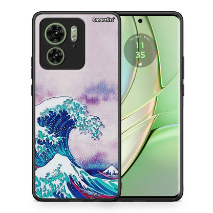Θήκη Motorola Edge 40 5G Blue Waves από τη Smartfits με σχέδιο στο πίσω μέρος και μαύρο περίβλημα | Motorola Edge 40 5G Blue Waves case with colorful back and black bezels