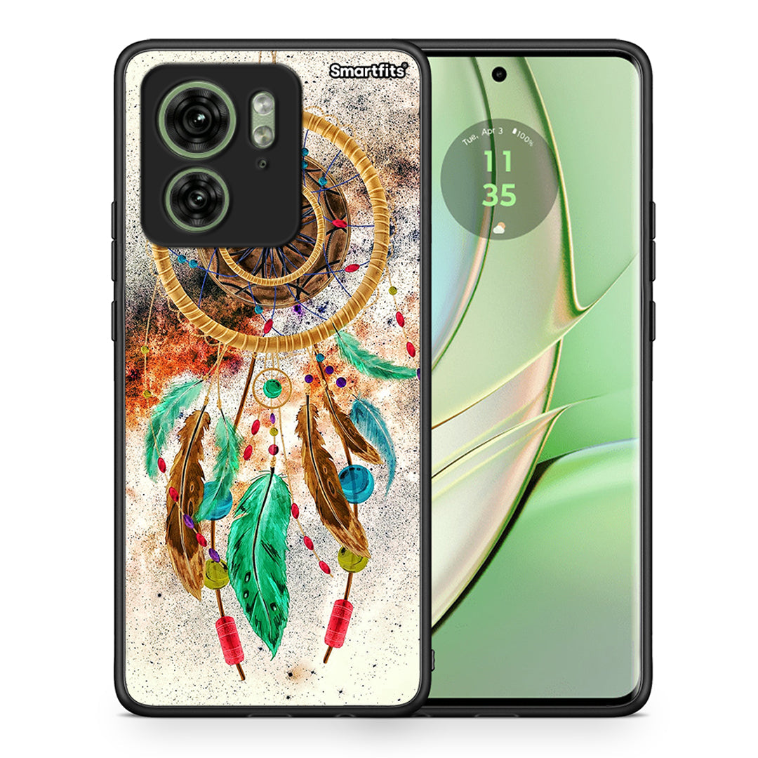 Θήκη Motorola Edge 40 5G DreamCatcher Boho από τη Smartfits με σχέδιο στο πίσω μέρος και μαύρο περίβλημα | Motorola Edge 40 5G DreamCatcher Boho case with colorful back and black bezels